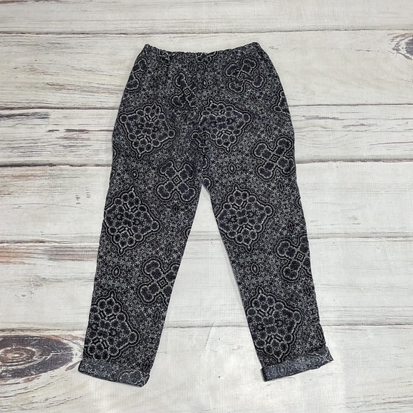 REVOLVE Overlover Pants Linen Printed Green Purple Yucca Size 29 - Picture 3 of 11